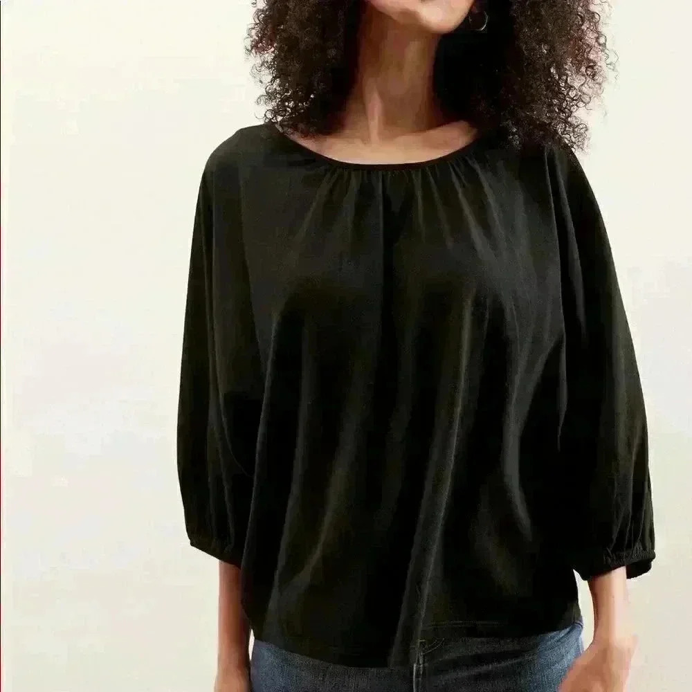 Banana Republic Black Knit Poet Top